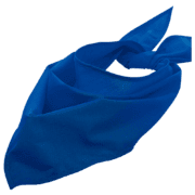 Foulard bleu personnalisé en tissu noué.