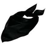 Foulard noir personnalisé en tissu noué élégamment