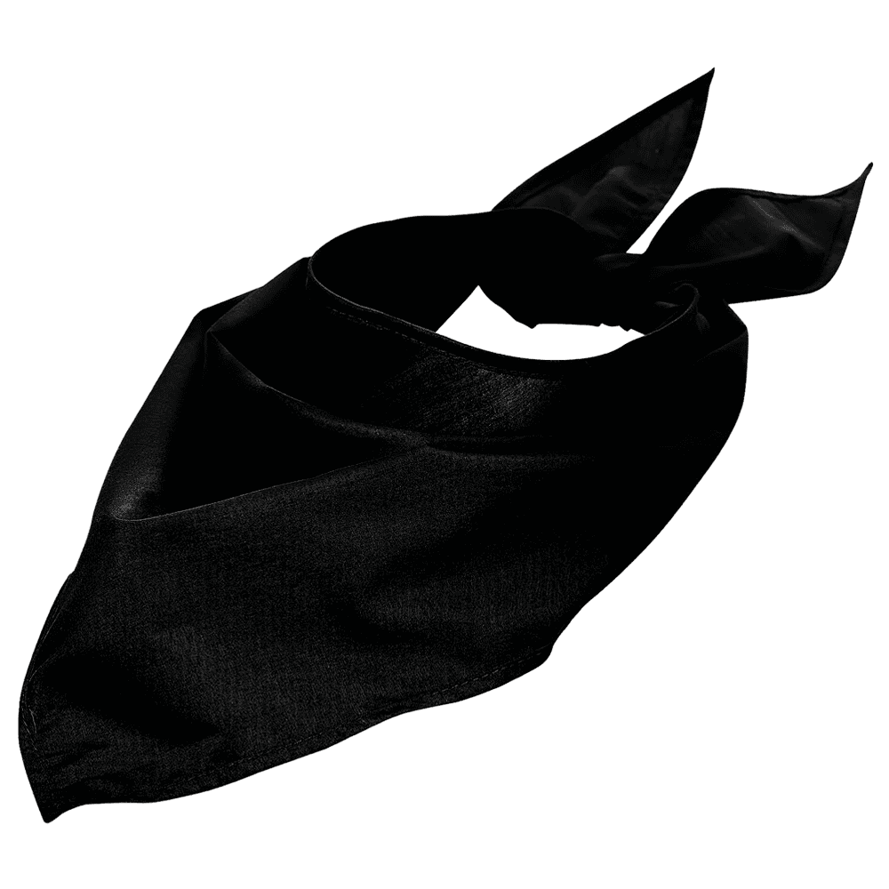 Foulard noir personnalisé en tissu noué élégamment