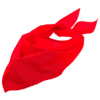 Foulard rouge personnalisé noué en triangle