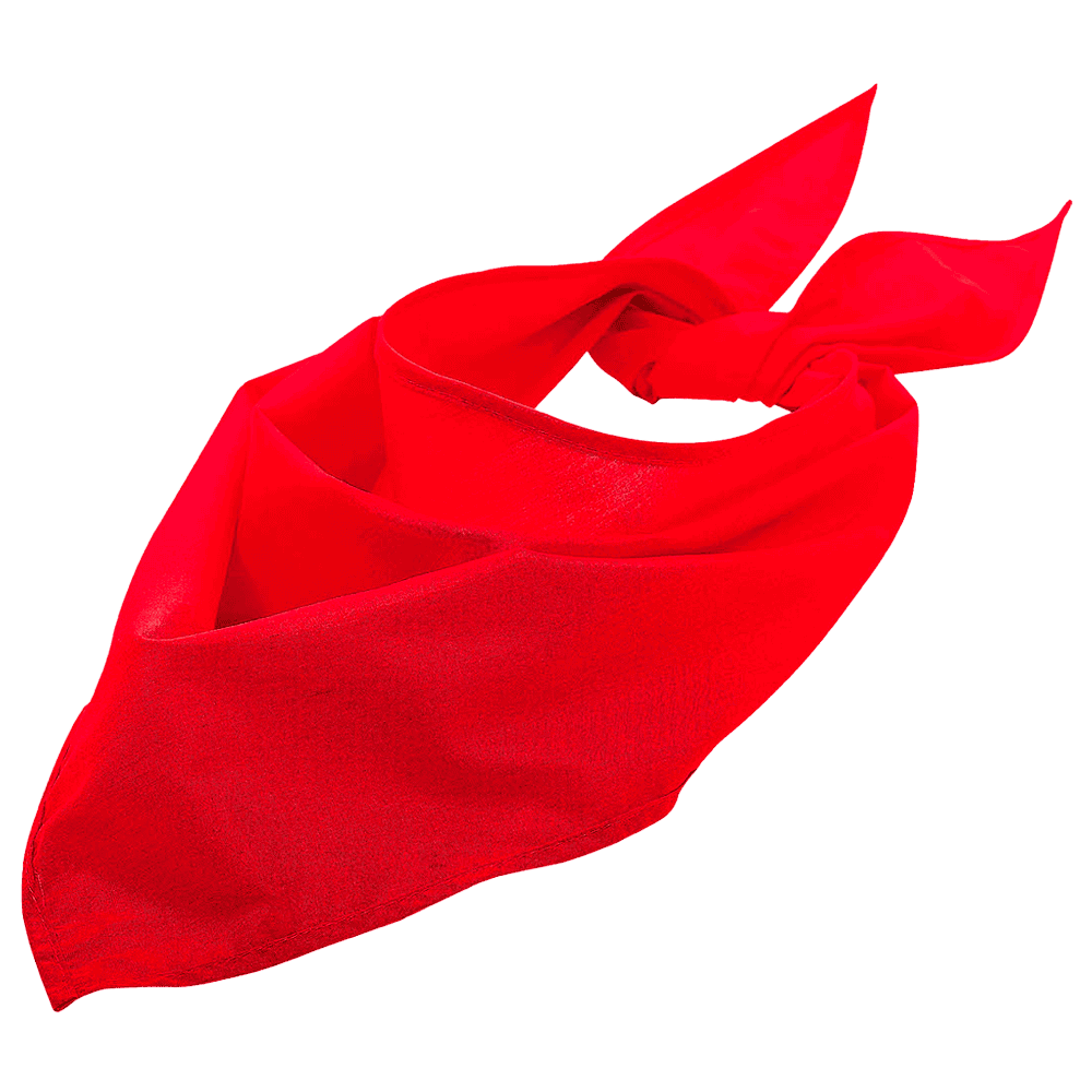 Foulard rouge personnalisé noué en triangle