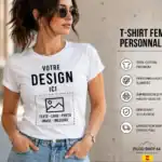 t-shirt femme personnalisé impression DTF premium design personnalisé femme coton coupe ajustée pilou shop 64 Pau