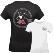 T-shirts noirs et blancs personnalisables avec logo cartoon.