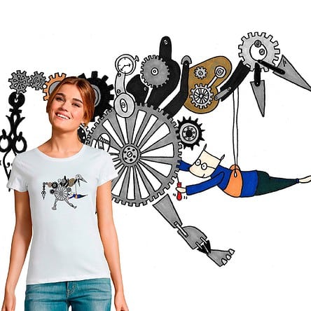 t-shirt Femme la machine infernale illustration par Abi