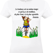 T shirt blanc citation bonheur illustration Abi Illustration