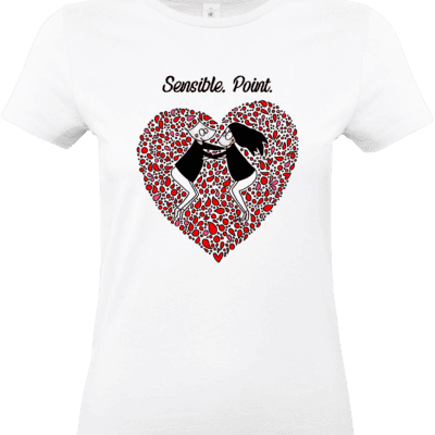 T shirt femme blanc illustration Abi Illustration sensible point cœur émotion