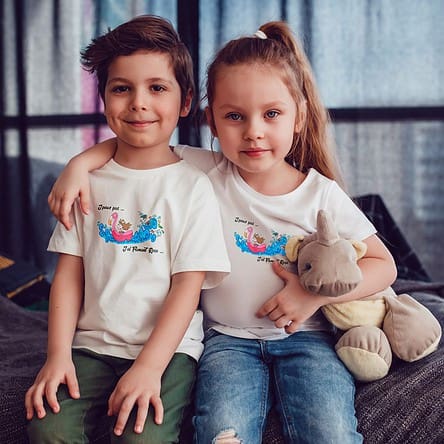 T-shirt Enfant Drôle de Flamant Rose by Abi