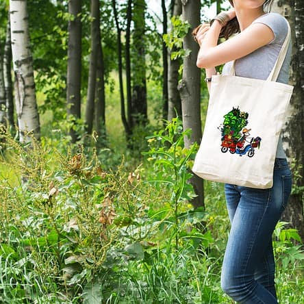 Magnifique sac tote bag illustré par Abi, motif Sac Tote Bag Fleuriste Itinérant by Abi UNE VIE DE BELETTE, un sac tote bag orignal et résistant, pratique à porter, a bout de bras ou sur l’épaule grâce à ses anses de 64 cm. Imprimé directement depuis notre atelier Béarnais, à Jurançon 64 aux pieds des Pyrénées.