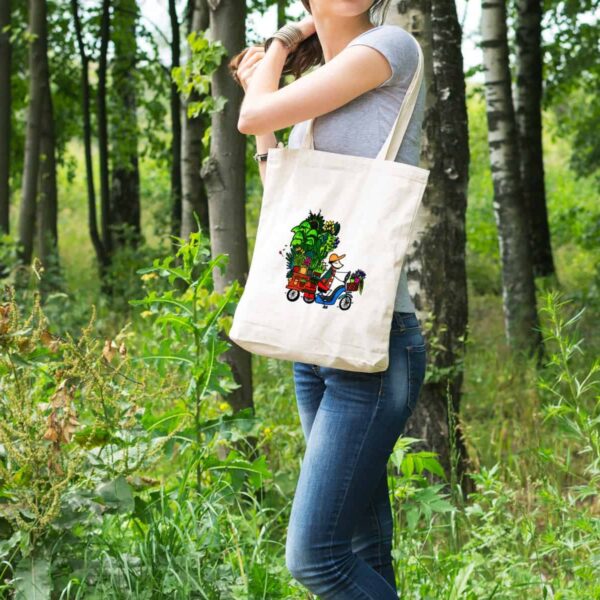 Magnifique sac tote bag illustré par Abi, motif Sac Tote Bag Fleuriste Itinérant by Abi UNE VIE DE BELETTE, un sac tote bag orignal et résistant, pratique à porter, a bout de bras ou sur l’épaule grâce à ses anses de 64 cm. Imprimé directement depuis notre atelier Béarnais, à Jurançon 64 aux pieds des Pyrénées.