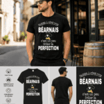 T-shirt homme noir Béarnais humour passer à côté Béarnais perfection design texte