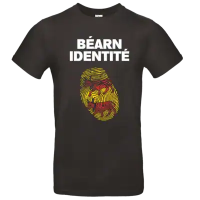 T shirt Béarn Identité noir avec empreinte ADN béarnaise imprimée
