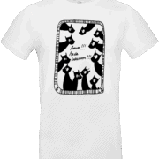 T-shirt blanc Abi Illustration avec les Pilous et le texte Boum Bada Boum