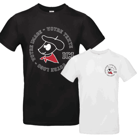 TEE SHIRT NOIR ET TSHIRT BLANC AVEC UN LOGO