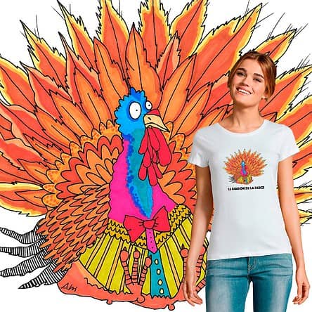 t-shirt Femme Le Dindon de la Farce illustration par Abi