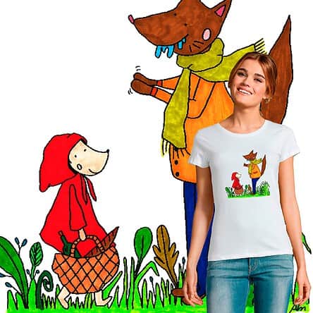 t-shirt Femme Le Petit Chaperon Rouge illustration par Abi