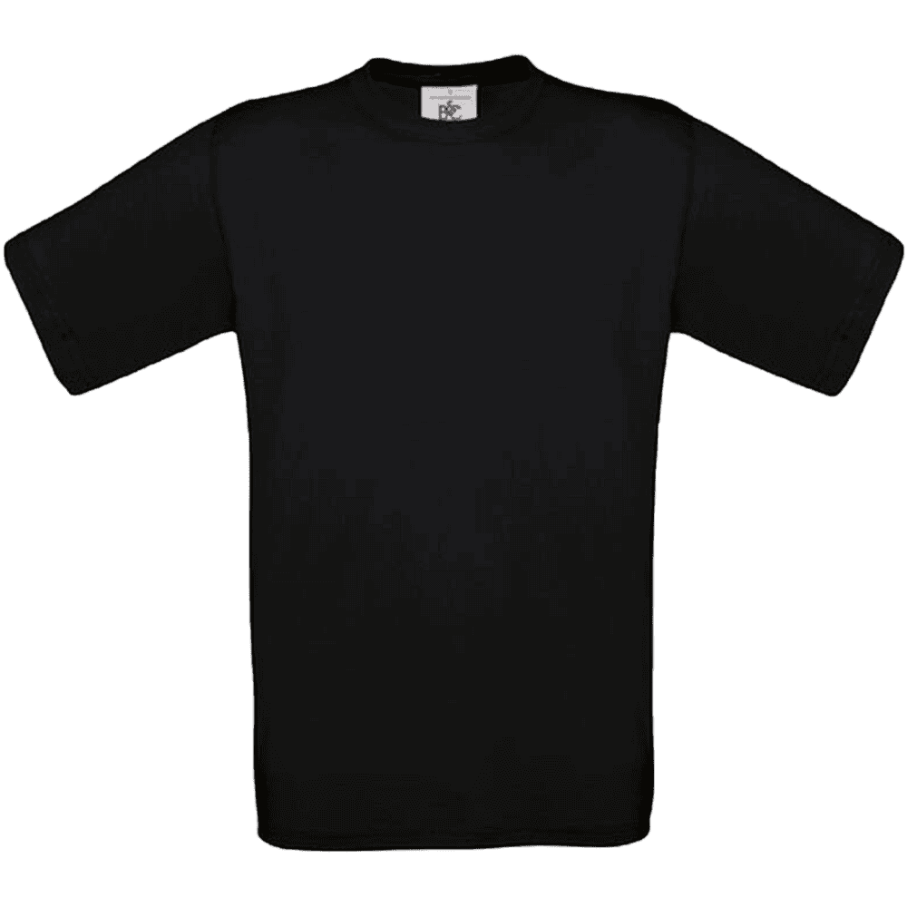 T-shirt noir uni à manches courtes