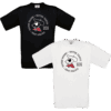 T-shirts personnalisables noir et blanc avec motif.