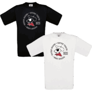 T-shirts personnalisables noir et blanc avec motif.