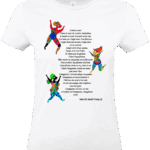 T-shirt femme blanc art libre et imaginaire par Abi Illustration impression DTF