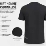 Dos t-shirt homme personnalisé noir premium avec impression DTF haute qualité – Pilou Shop 64