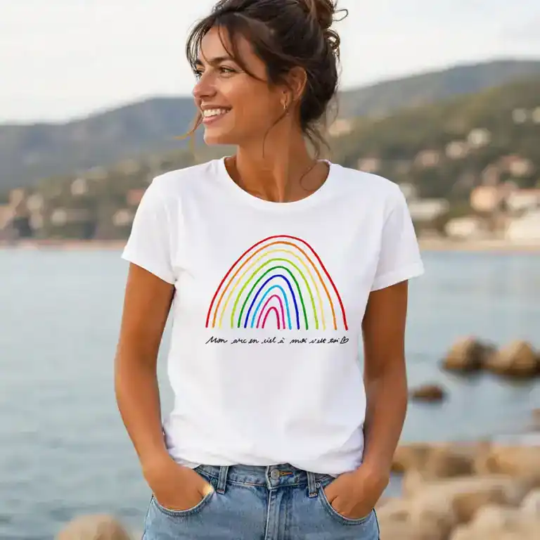 t shirt « mon arc en ciel à moi c’est toi » by abi illustration 🌈