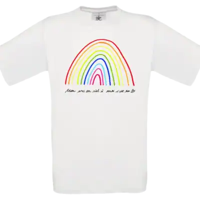 t shirt enfant blanc arc en ciel illustration Abi Illustration impression premium pilou shop 64