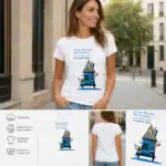 t-shirt femme humour maison bleue je ne cherche pas un prince illustration maison bleue pilou shop 64