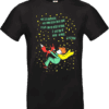 T-shirt NOIR avec illustration Abi du Petit Prince portant le renard, impression DTF Ultra Premium Pilou Shop 64