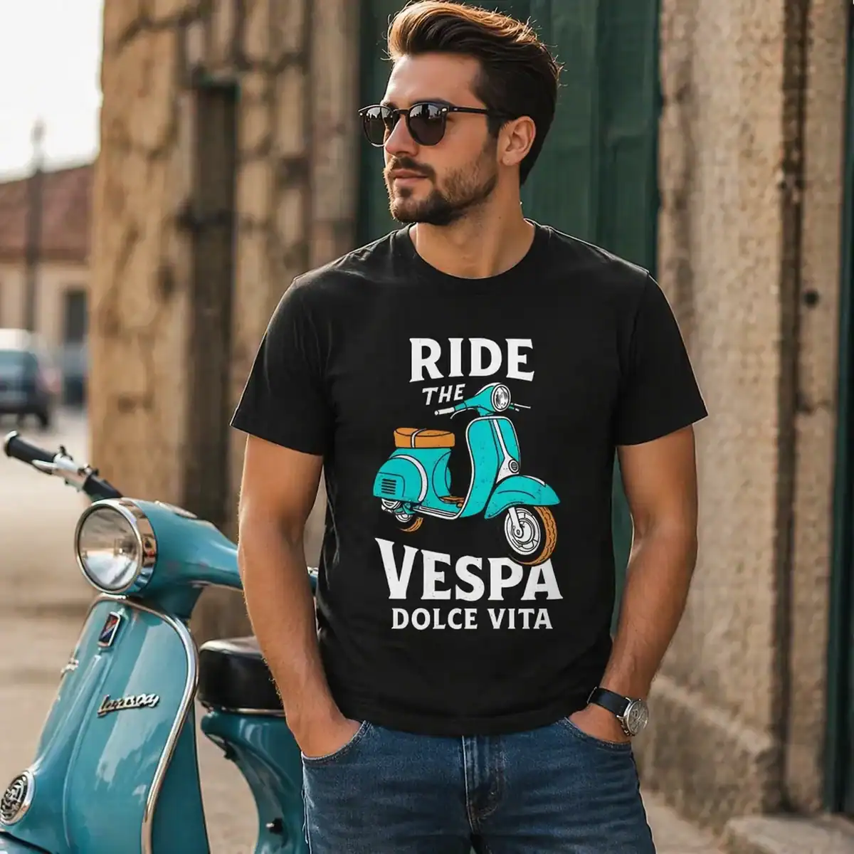 t shirt vespa dolce vita vintage – style rétro & liberté