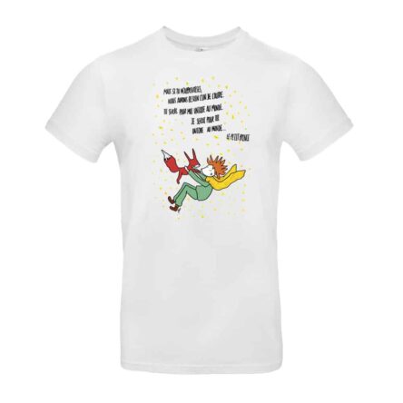 t-shirt homme T-shirt Homme le petit prince by Abi original une scene du petit prince et un extrait illustré entre le petit prince et le renard qu'il apprivoise