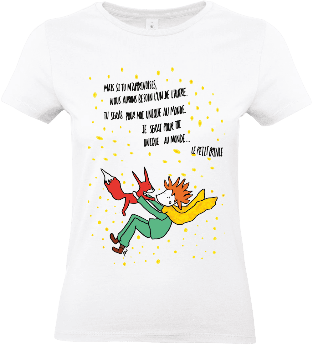 T-shirt imprimé du Petit Prince et renard.