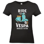 t shirt femme ride the vespa dolce vita vintage