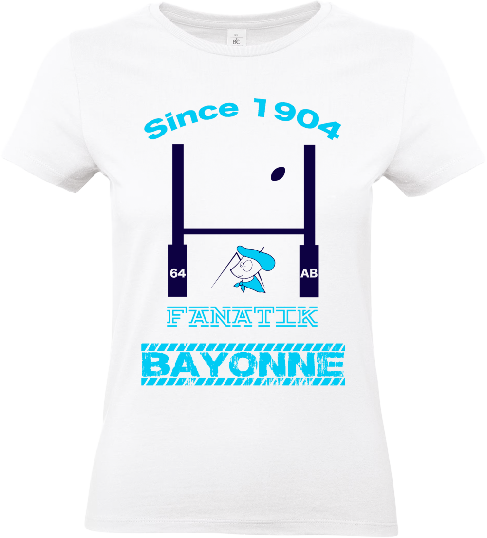 t shirt femme fanatik bayonne esprit rugby design original supporter