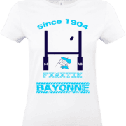 t shirt femme fanatik bayonne esprit rugby design original supporter