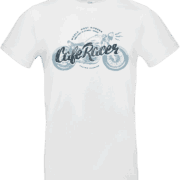 T-shirt “Café Racer – Custom Machine” blanc