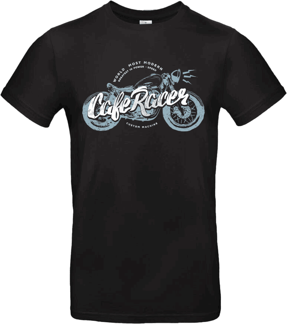T-shirt “Café Racer – Custom Machine” noir