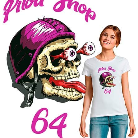 t-shirt femme crazy skull rider