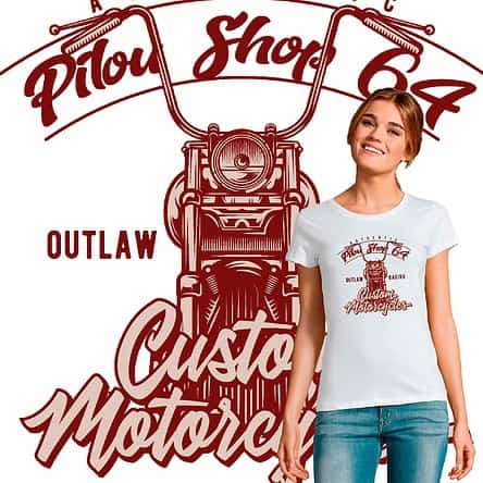 T-shirt femme motarde authentic custom