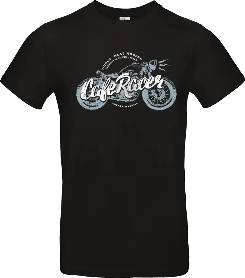 t shirt noir café racer moto vintage – style biker custom