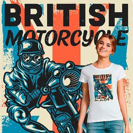 Tee-shirt femme motarde British Motorcycles