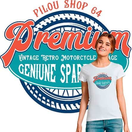 T-shirt femme motarde Vintage Retro Moto Premium by Old School