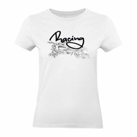 TEE SHIRT FEMME MOTO RACING BLANC MOTARDE