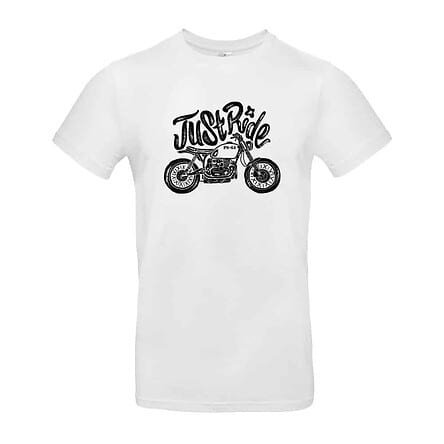 Tee shirt moto motard just ride dessin moto