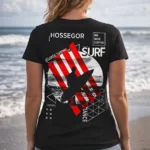 t shirt hossegor surf noir femme design surfeur vague ocean france pilou shop 64