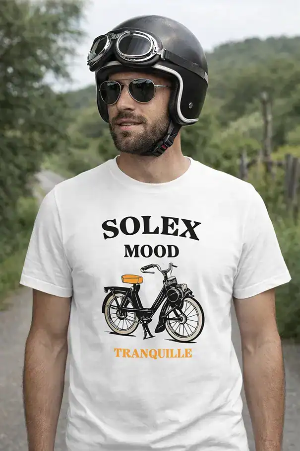 t shirt solex mood – tranquille (design vintage premium)