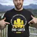 t shirt pau lanta béarn humour sud ouest homme femme pilou shop 64 impression dtf porté par un bearnais
