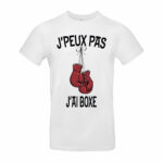 T-shirt blanc, humour, boxe,