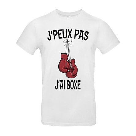 T-shirt blanc, humour, boxe,