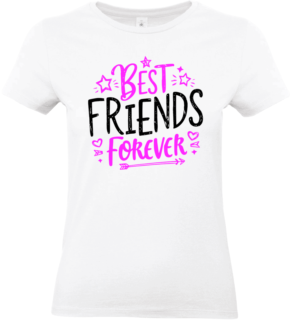 T-shirt femme Best Friends Forever message amitié impression DTF