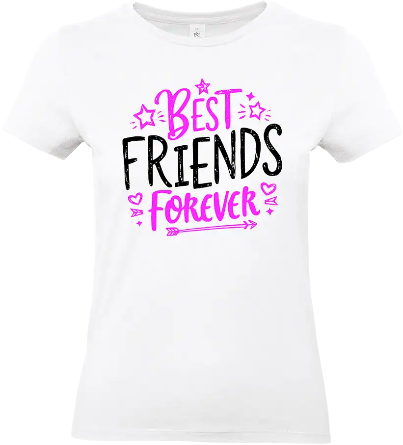 t shirt blanc best friends forever femme – cadeau amies complicité